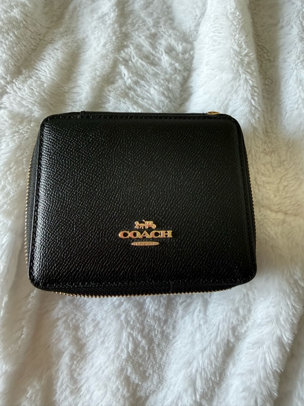 Coach Black Saffiano Leather Jewlery case